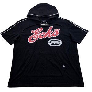 Ecko Unltd.‎ Mens 2XL Black Short Sleeve Jersey Hoodie Top Shirt